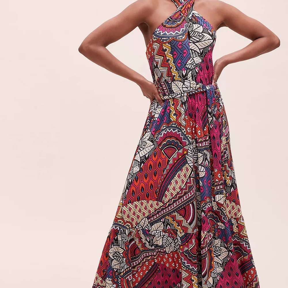 Anthropologie Cynthia halter maxi dress large - Picture 7 of 11